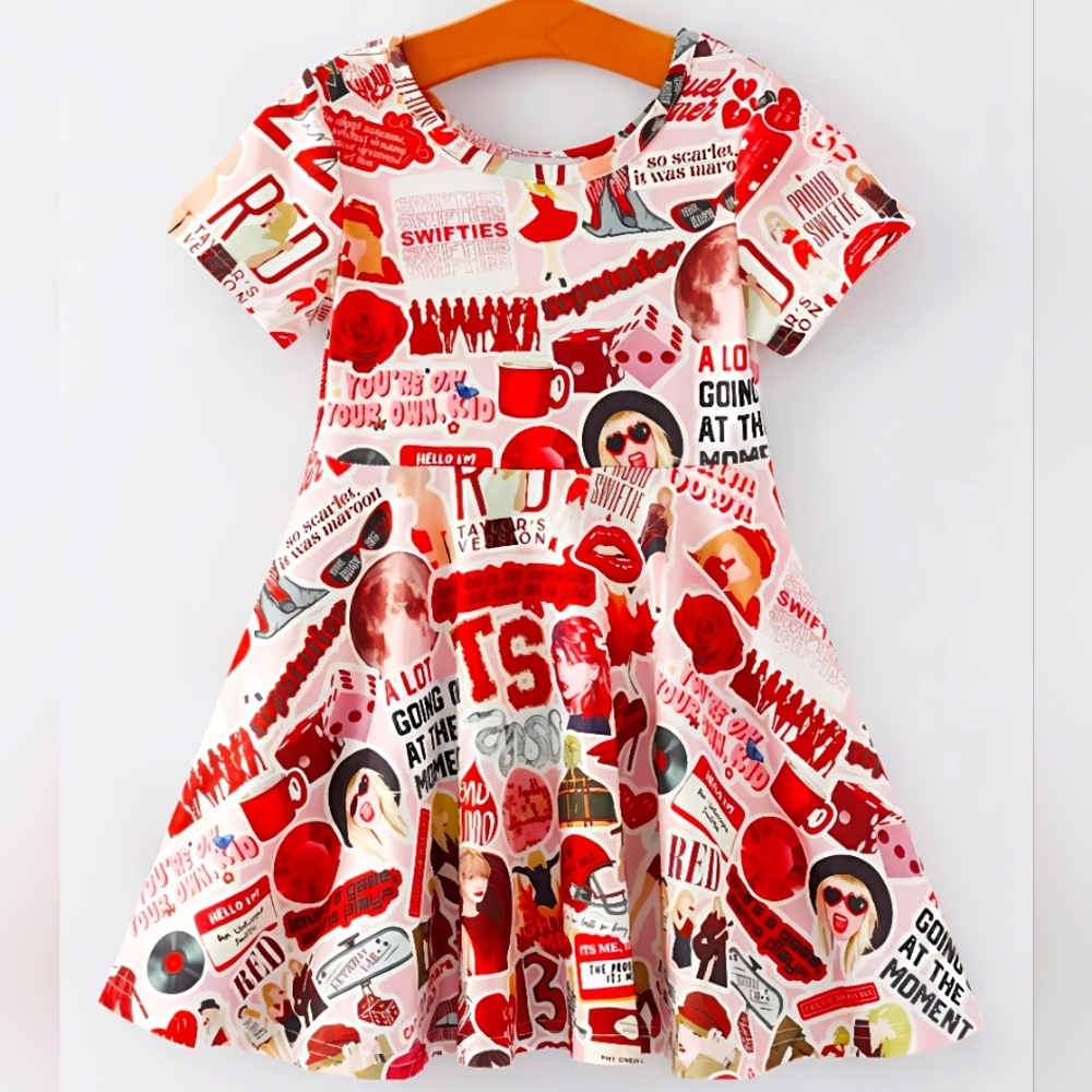 NWT #Taylor Swift Red Graphic Print Dress